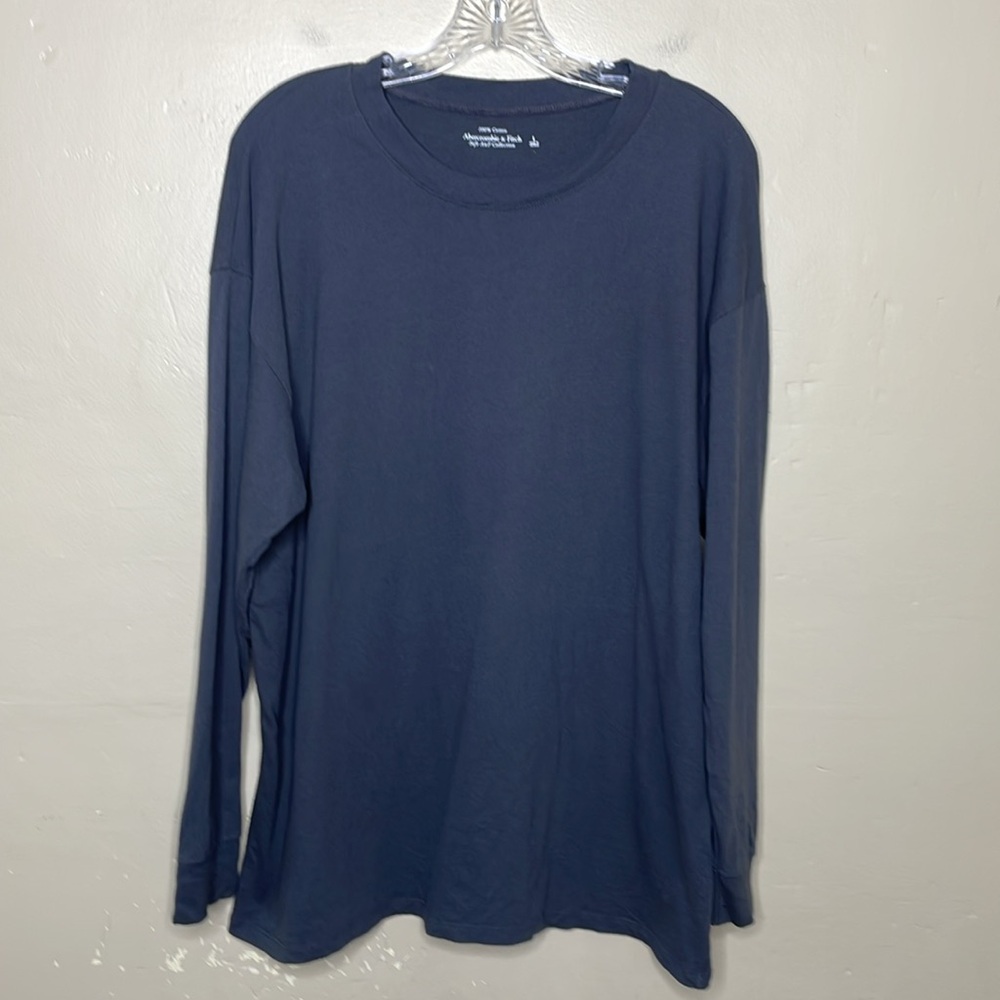ABERCROMBIE & FITCH Long Sleeve Tee Shirt Gray Comfortable Casual Basic Large